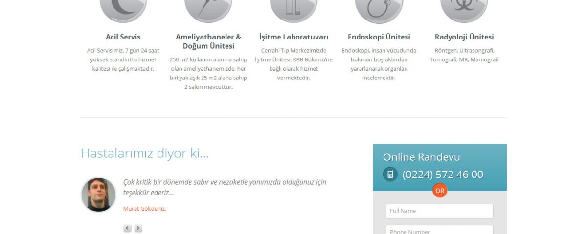 Özel Zeytin Tıp Merkezi Web Sitesi