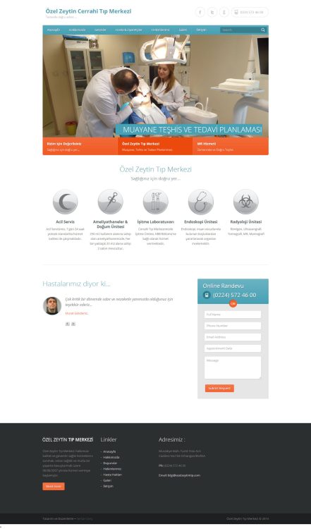 Özel Zeytin Tıp Merkezi Web Sitesi