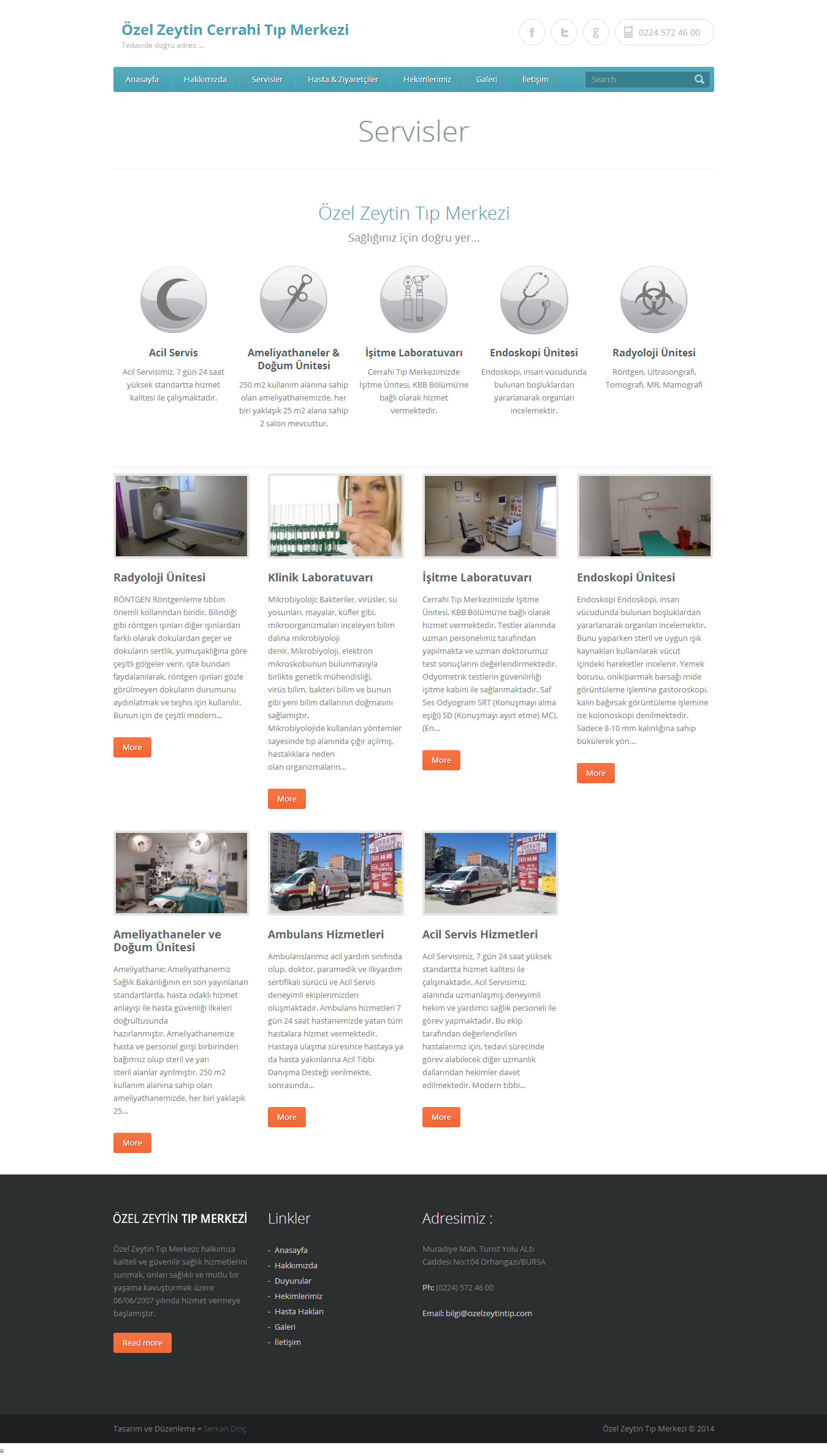 Özel Zeytin Tıp Merkezi Web Sitesi