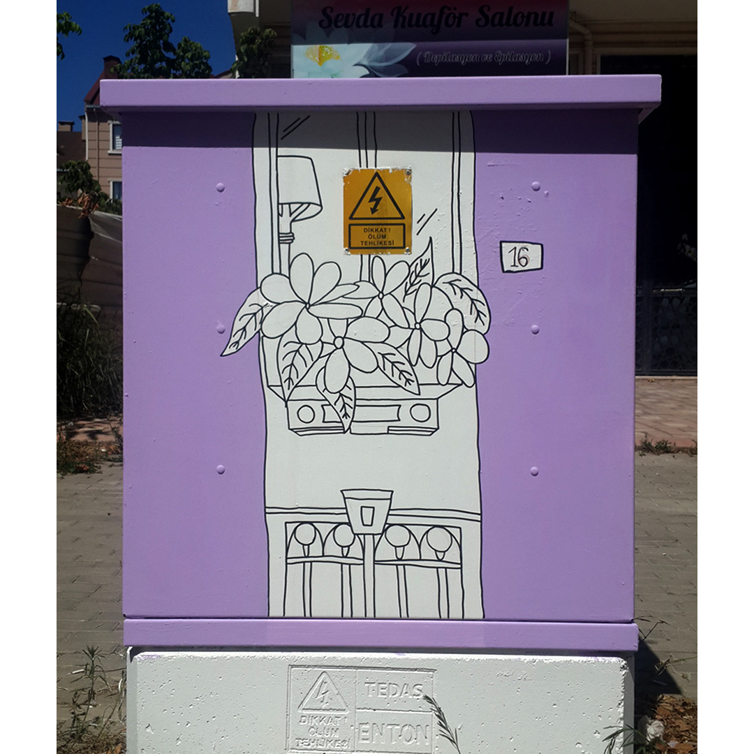 Elif Akay ve Aek Creative Bursa Bürsu Belediyesi Boyanmış Trafoları